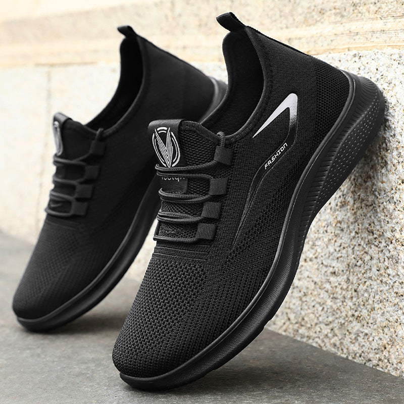 Mens Fly Knit Breathable Soft Sole Sports Shoes