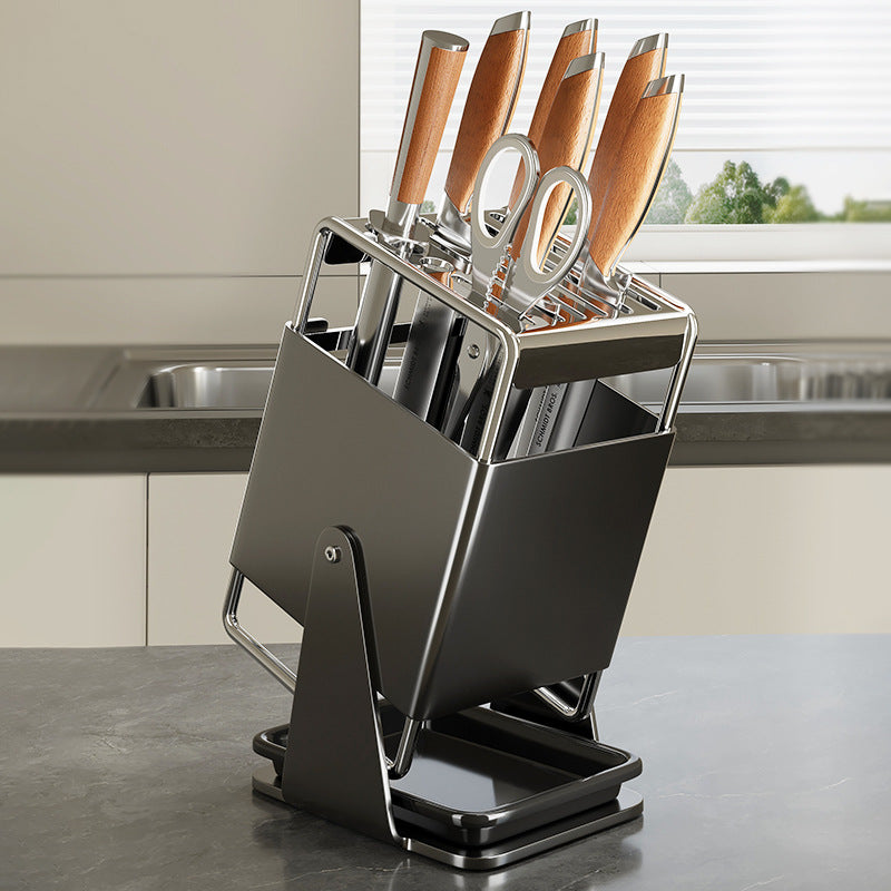 Kitchen Knife Holder Storage Rack Stainless Steel Cutting Board