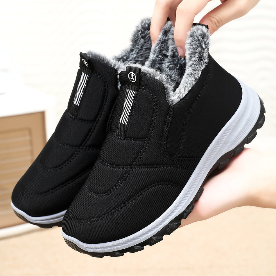 Fleece Lined Snow Boots Thick Sole Winter Shoes