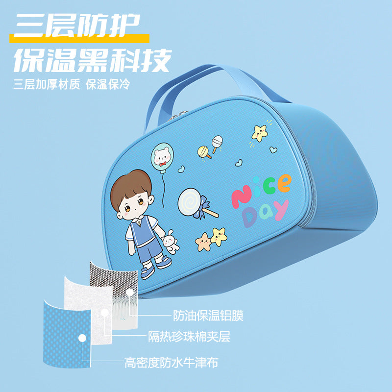 Insulated Lunch Box Bag Handbag Style Student Lunch Carrier