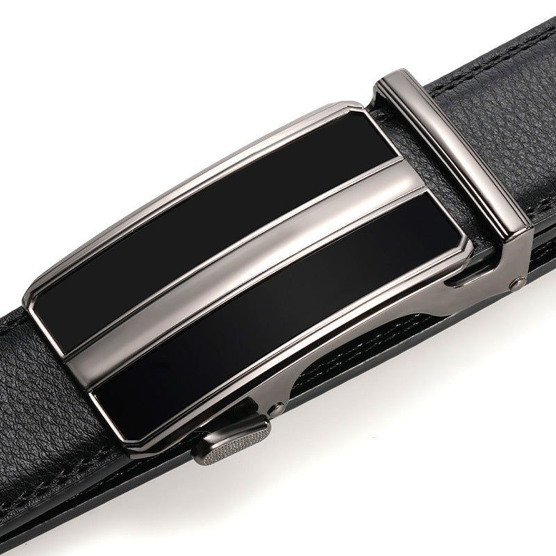 Men’s Korean Alloy Automatic Cowhide Belt
