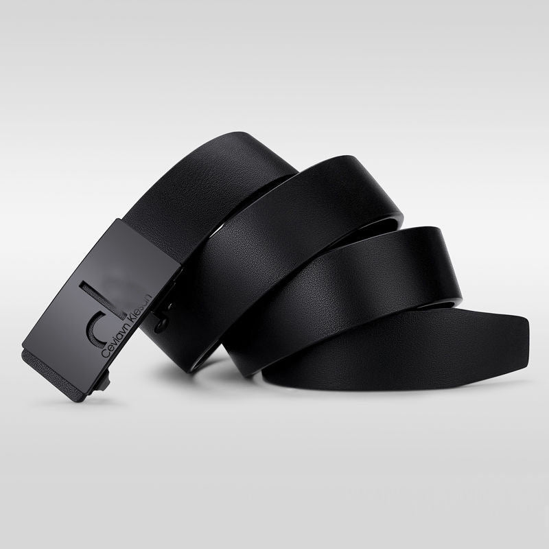 Men’s Leather Toothless Automatic Buckle Belt
