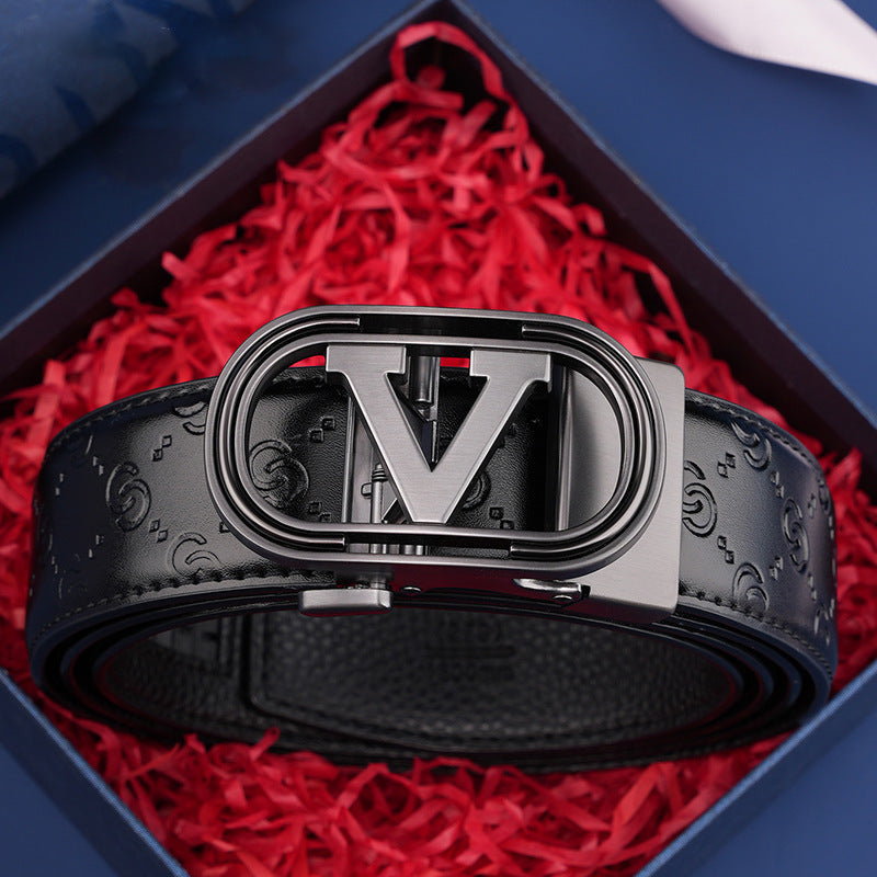 Men’s Genuine Leather Automatic Travel Belt