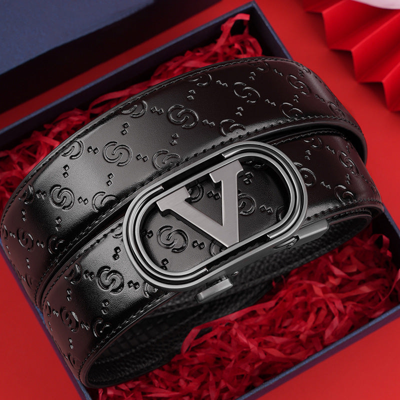 Men’s Genuine Leather Automatic Travel Belt