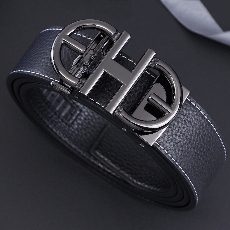 First-Layer Cowhide Men’s Automatic Travel Belt
