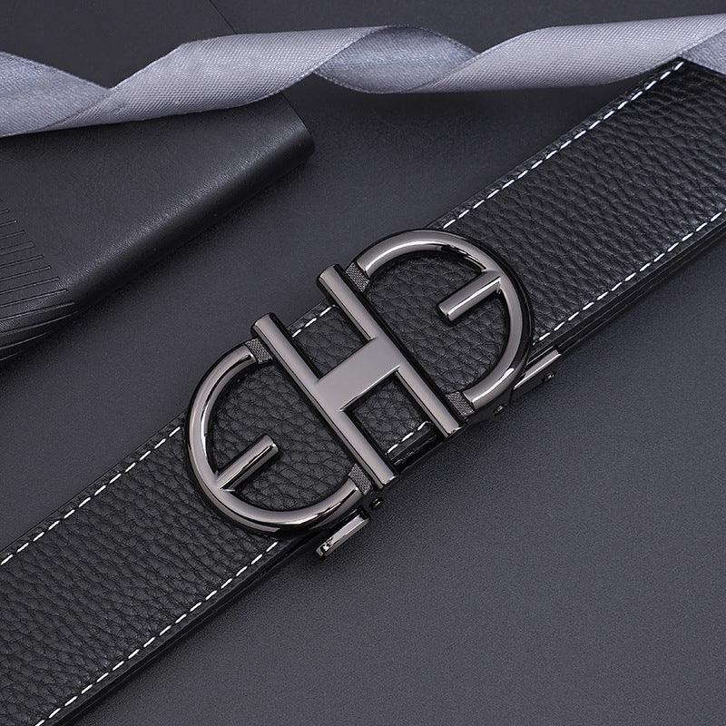 First-Layer Cowhide Men’s Automatic Travel Belt