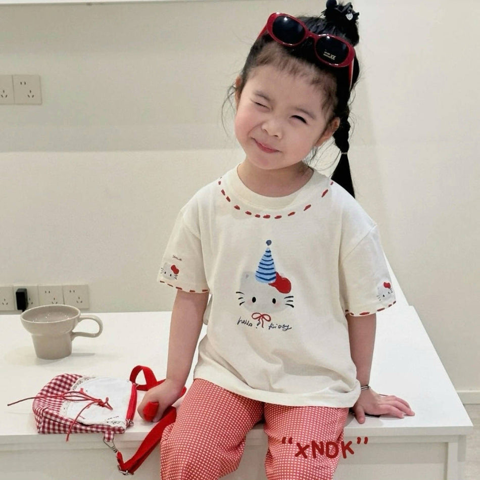 Girls White Cartoon T-Shirt Summer 2026