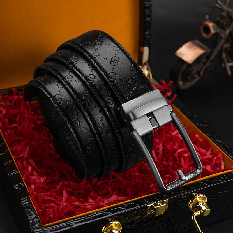 First-Layer Cowhide Men’s Automatic Buckle Belt