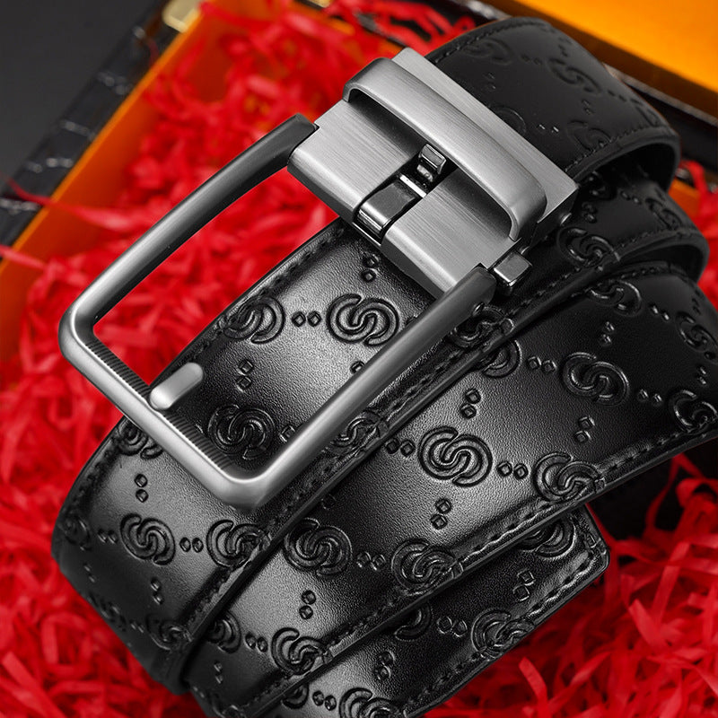 First-Layer Cowhide Men’s Automatic Buckle Belt