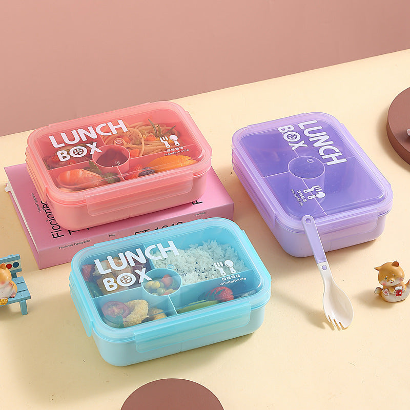 Compartment Microwaveable Lunch Box Snap Seal Tableware Set