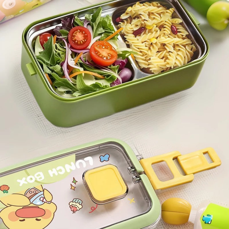 304 Stainless Steel Kids Lunch Box Double Layer Microwave Safe