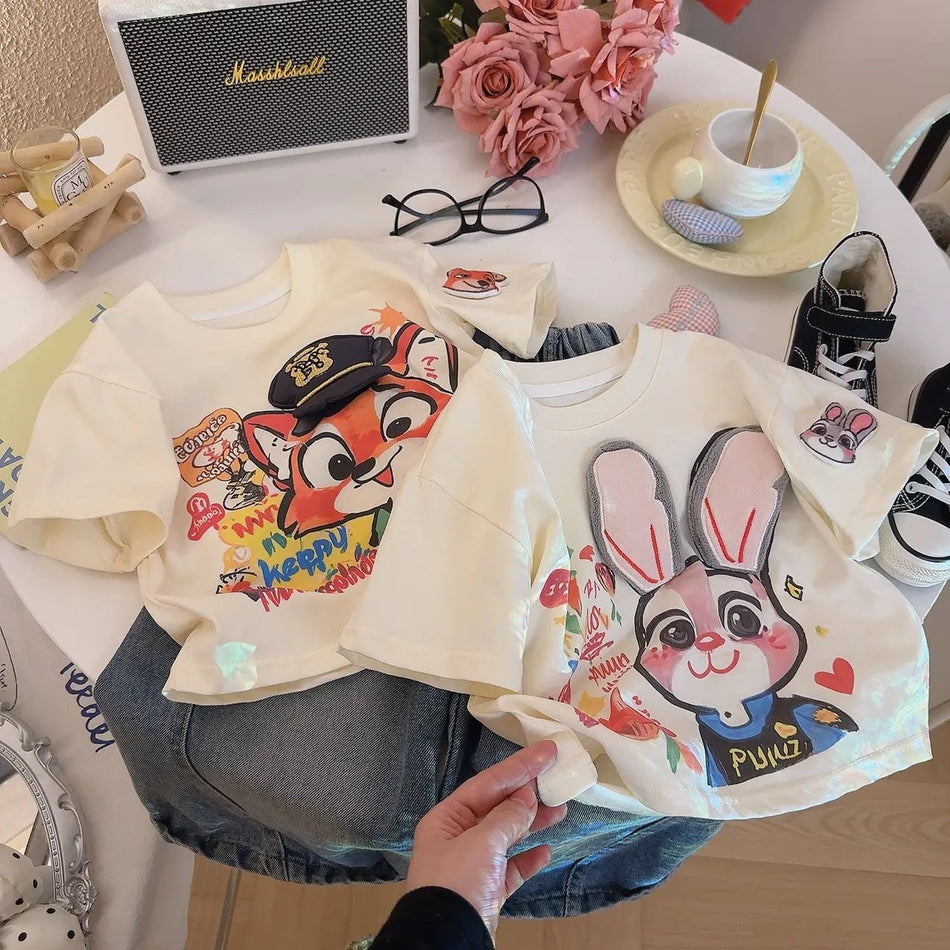 Girls 3D Doll Cartoon T-Shirt Summer 2026