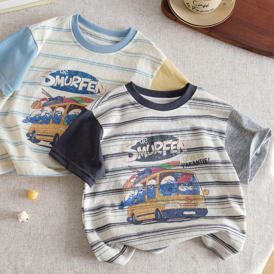 Boys Cartoon Striped T-Shirt Summer 2026