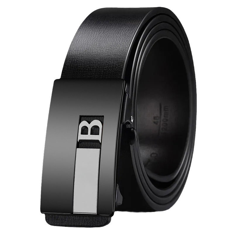 Men’s Genuine Leather Toothless Automatic Belt – Casual & Trendy