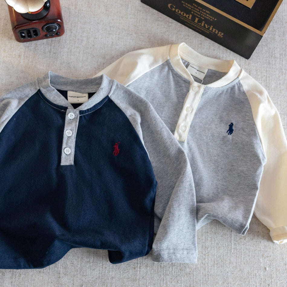 Boys Colorblock Polo Long-Sleeve T-Shirt 2026