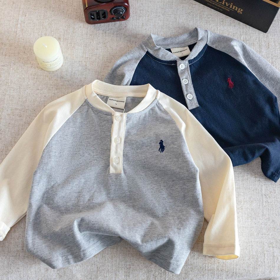 Boys Colorblock Polo Long-Sleeve T-Shirt 2026