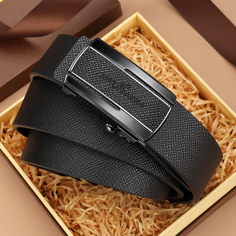 Men’s Genuine Leather Automatic Buckle Belt – Trendy