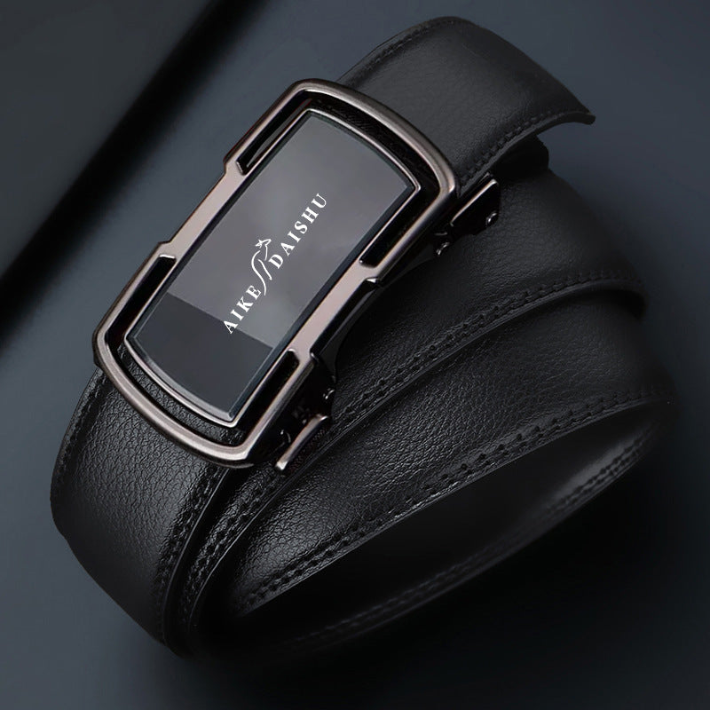 Men’s Cowhide Automatic Buckle Belt – Business Casual