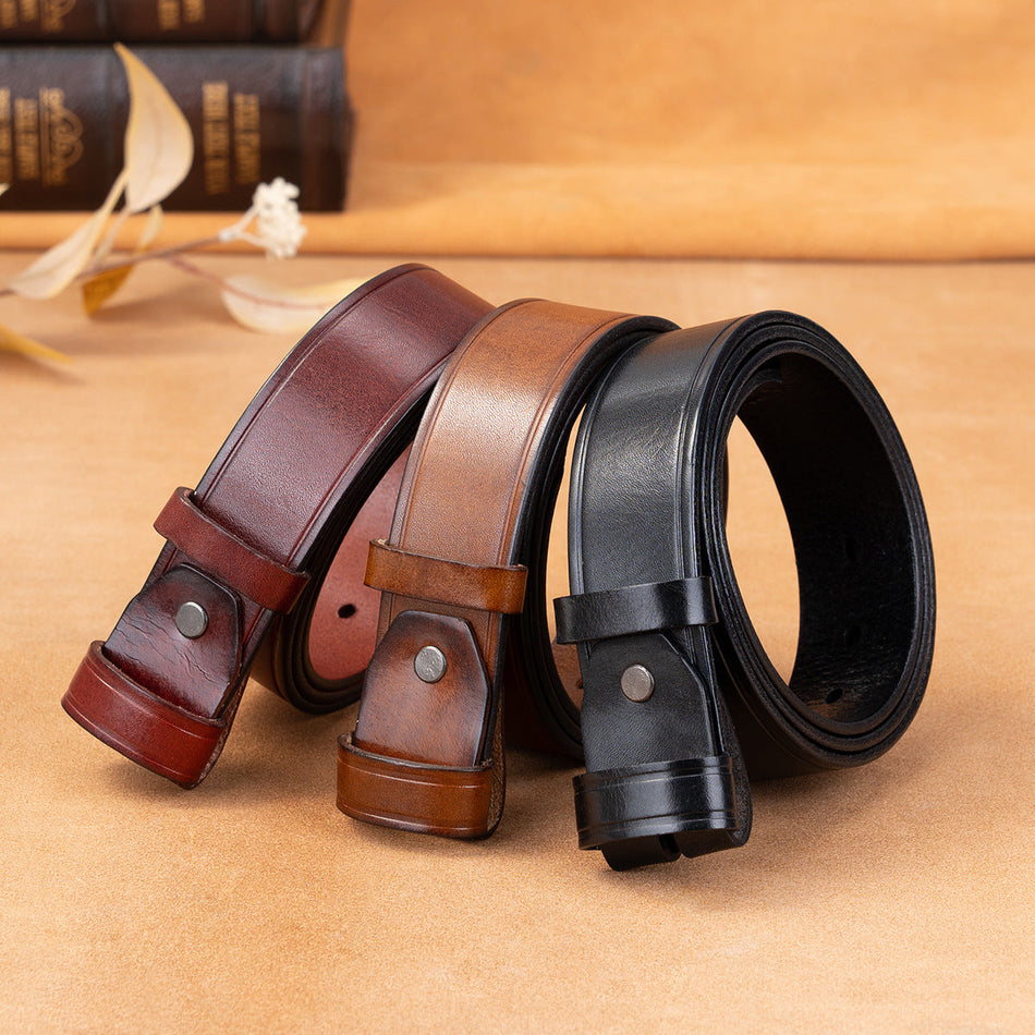 Men’s Retro Cowhide Leather Pin Buckle Belt – Classic