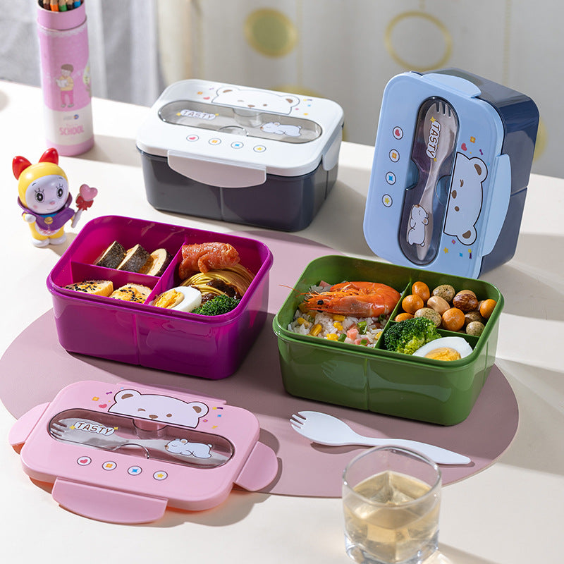 Microwave Safe Lunch Box Set with Water Cup Portable Meal Kit