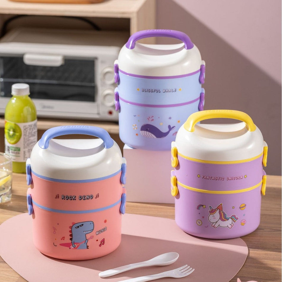 Round Multi Layer Microwave Safe Large Capacity Lunch BoxGo