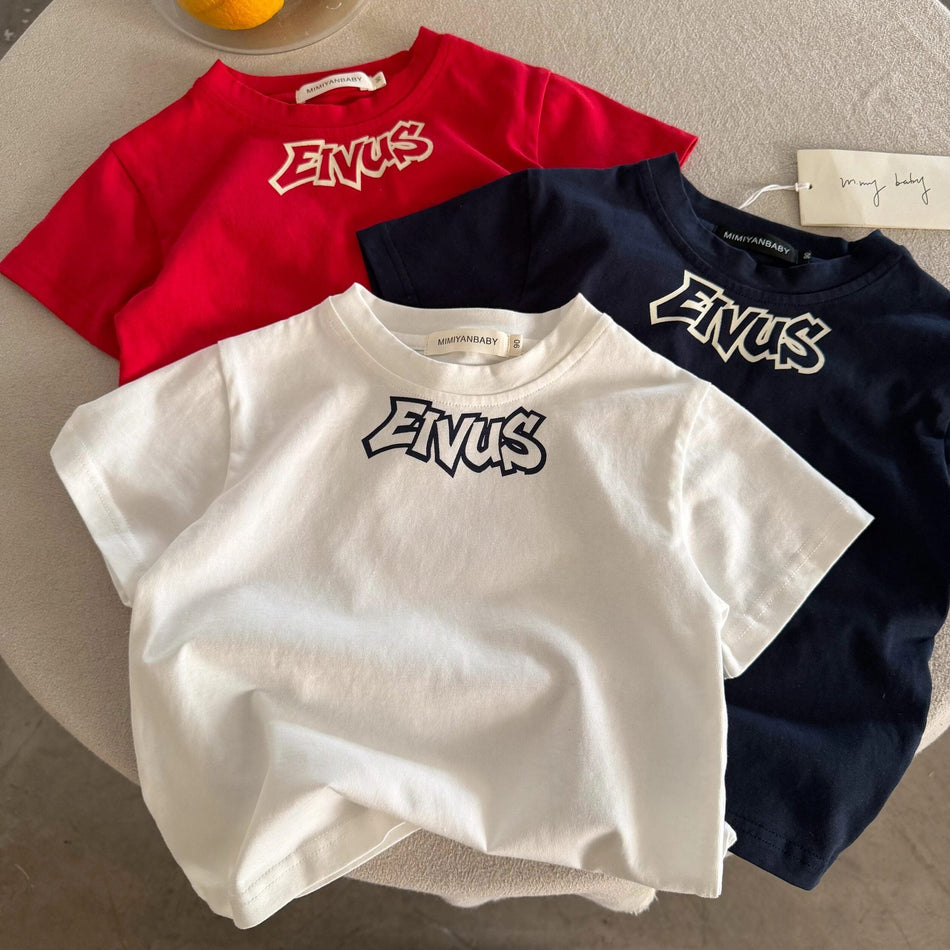 Kids Letter Cotton T-Shirt Summer 2026