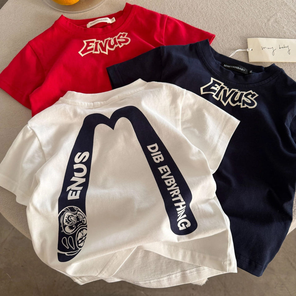 Kids Letter Cotton T-Shirt Summer 2026