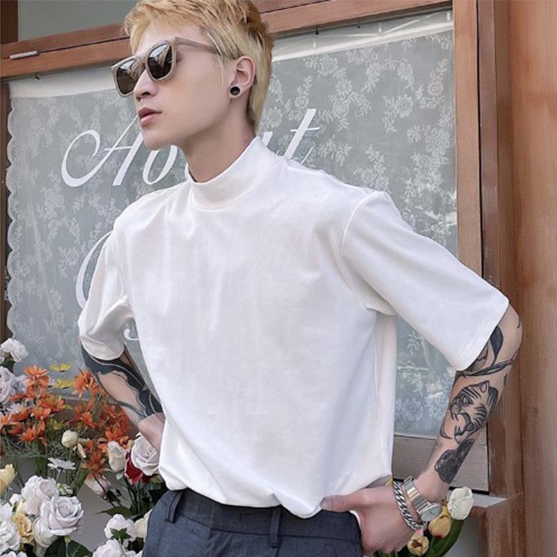 Men’s Korean Half Turtleneck T-Shirt – Trendy Casual
