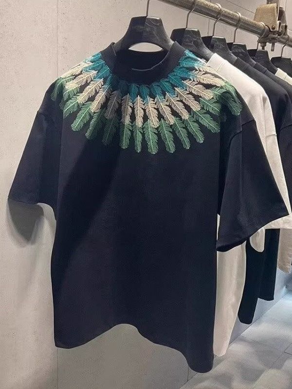 Men’s Peacock Feather T-Shirt – Summer Luxury Casual