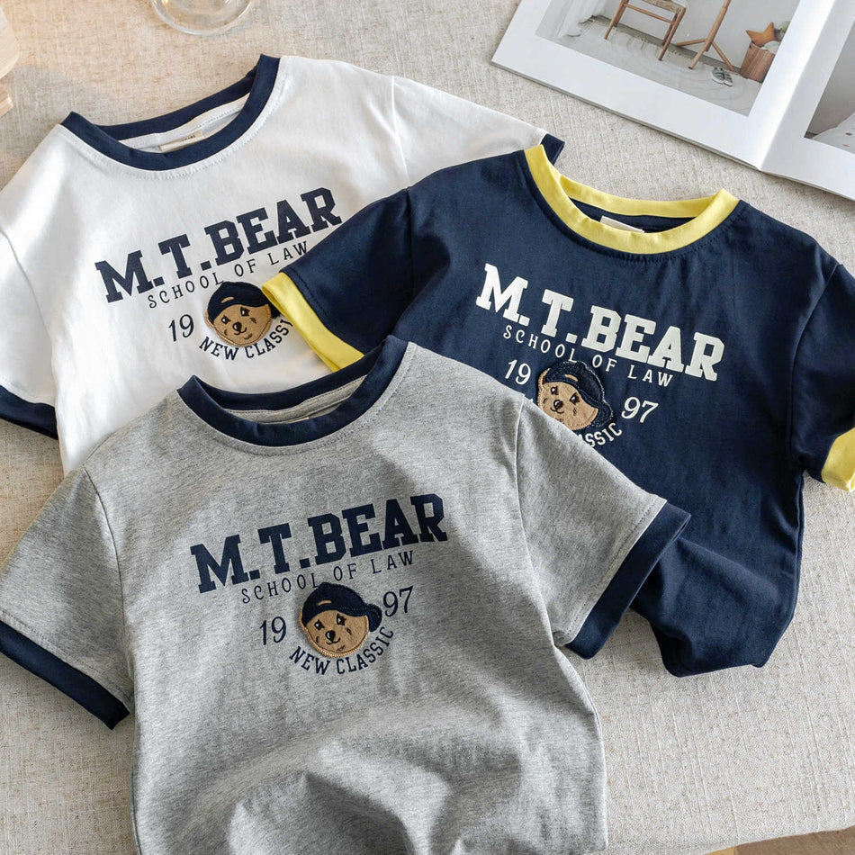Kids Cartoon Bear Cotton T-Shirt Summer 2026