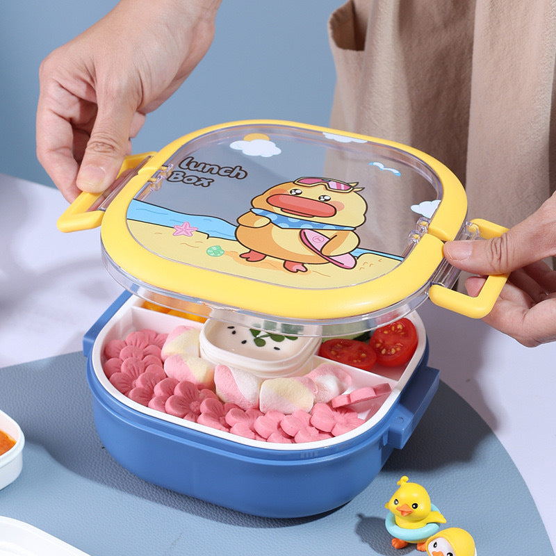 Cartoon Compartment Lunch Box Microwave Safe Kids Lunch Box