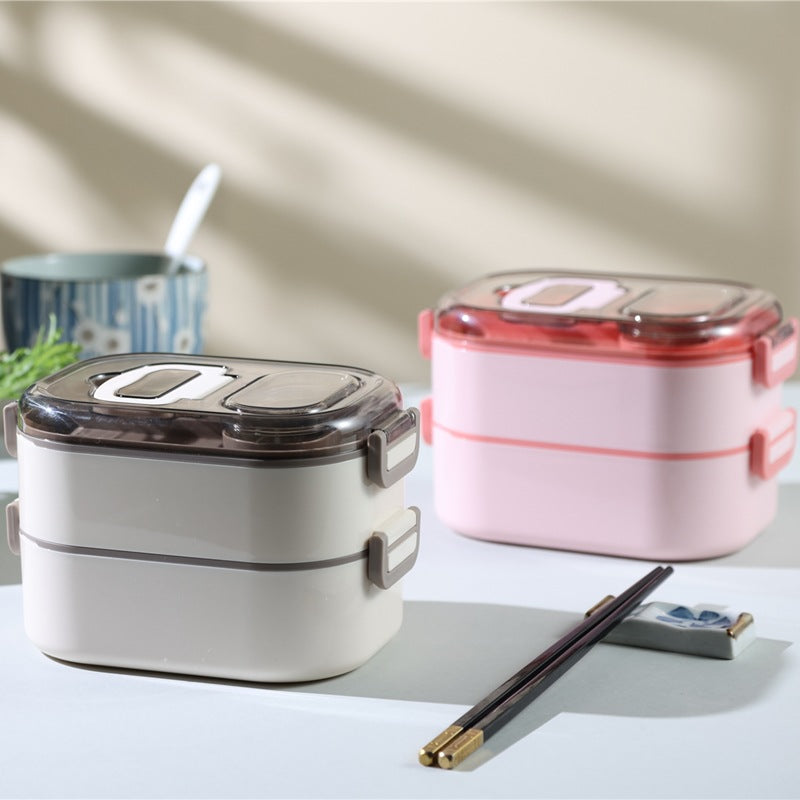 Japanese Double Layer Stainless Steel Lunch Box Microwave Safe