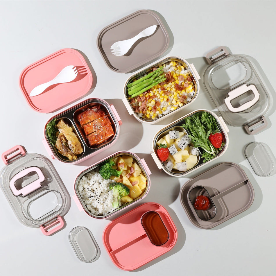 Japanese Double Layer Stainless Steel Lunch Box Microwave Safe