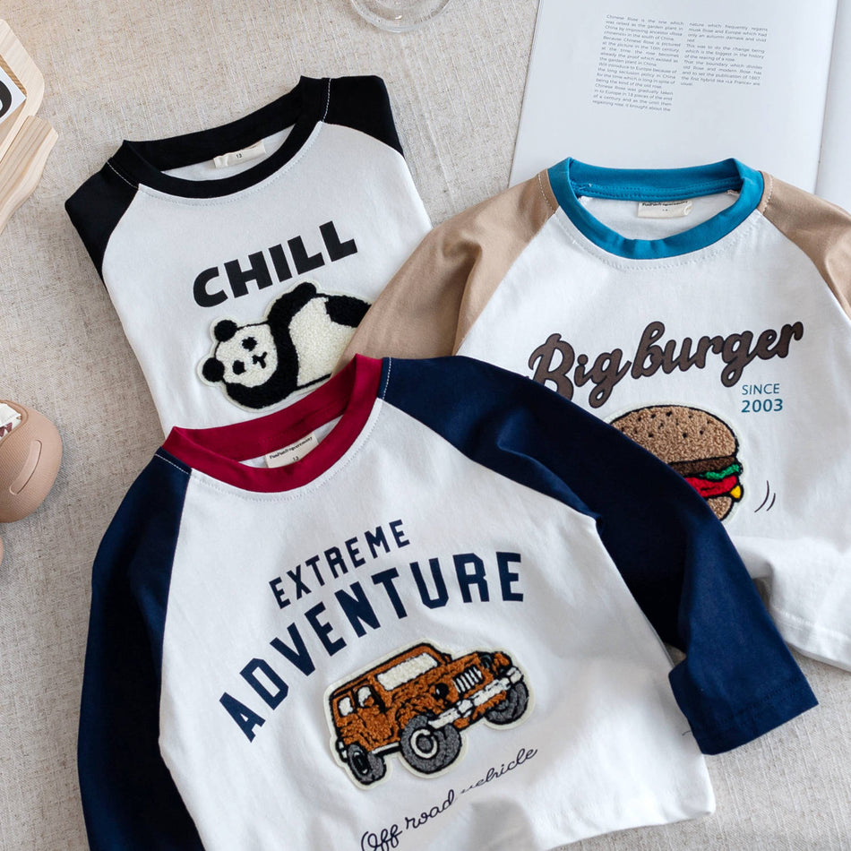 Boys Multi-Color Cotton Long-Sleeve T-Shirt 2026