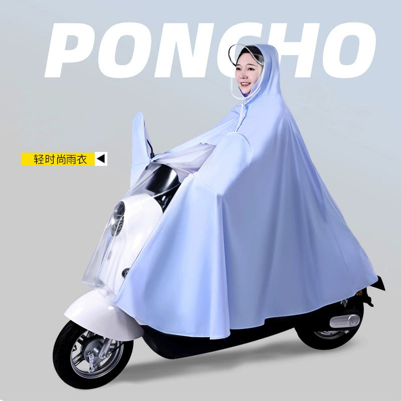 Clear Dashboard Double EV Raincoat: Heavy-Duty PVC Poncho