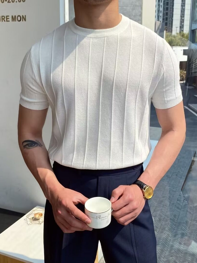 Men’s Solid Color Summer Sweater – Casual Trendy Pullover