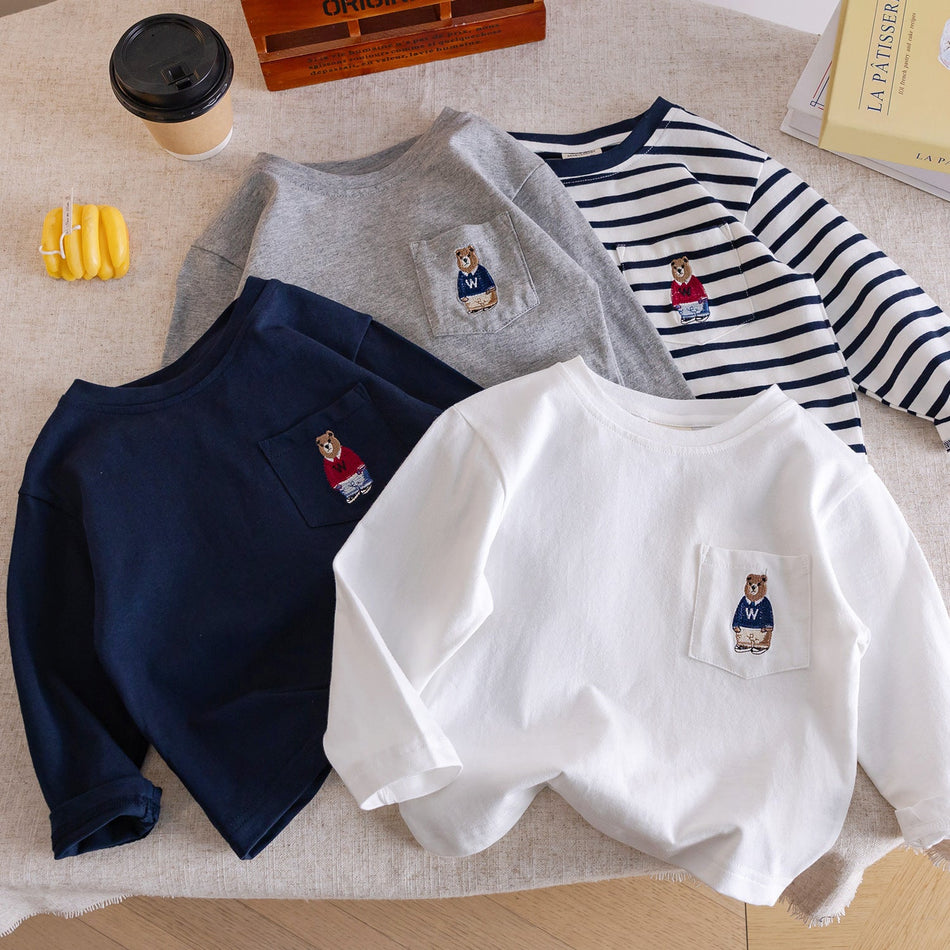 Boys Bear Striped Long-Sleeve T-Shirt Autumn 2026