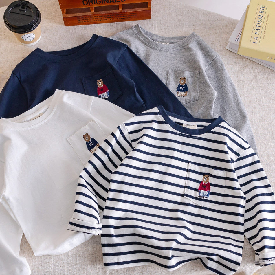 Boys Bear Striped Long-Sleeve T-Shirt Autumn 2026