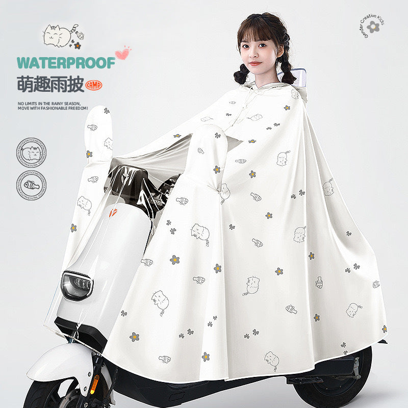 Anti-Storm EV Poncho: Long Full-Body Fashion Raincoat
