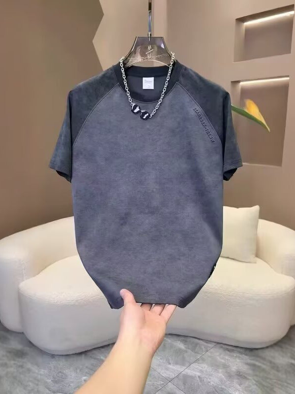 Men’s Color-Match Printed T-Shirt – Summer Casual Loose