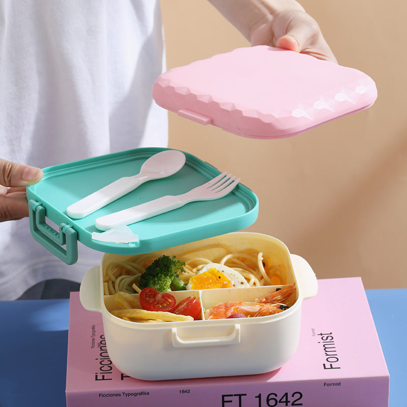 Japanese Square Compartment Lunch Box With Tableware Microwave