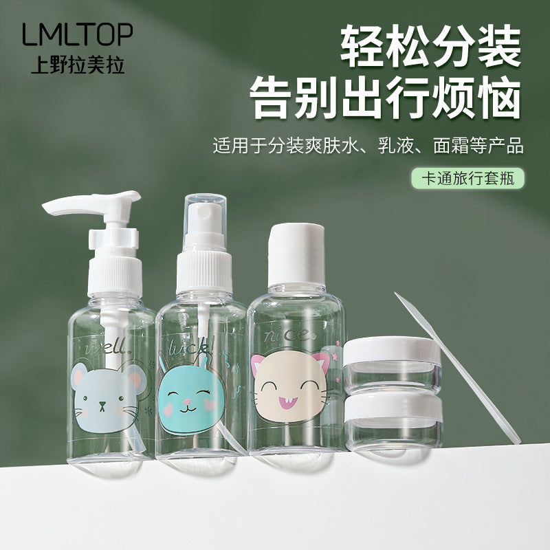 6-Pc Travel Bottle Set | Pump, Spray & Cream Box