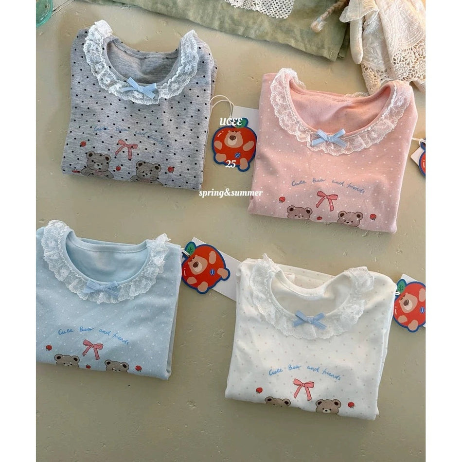 Girls Lace Cartoon Long-Sleeve T-Shirt Spring 2026