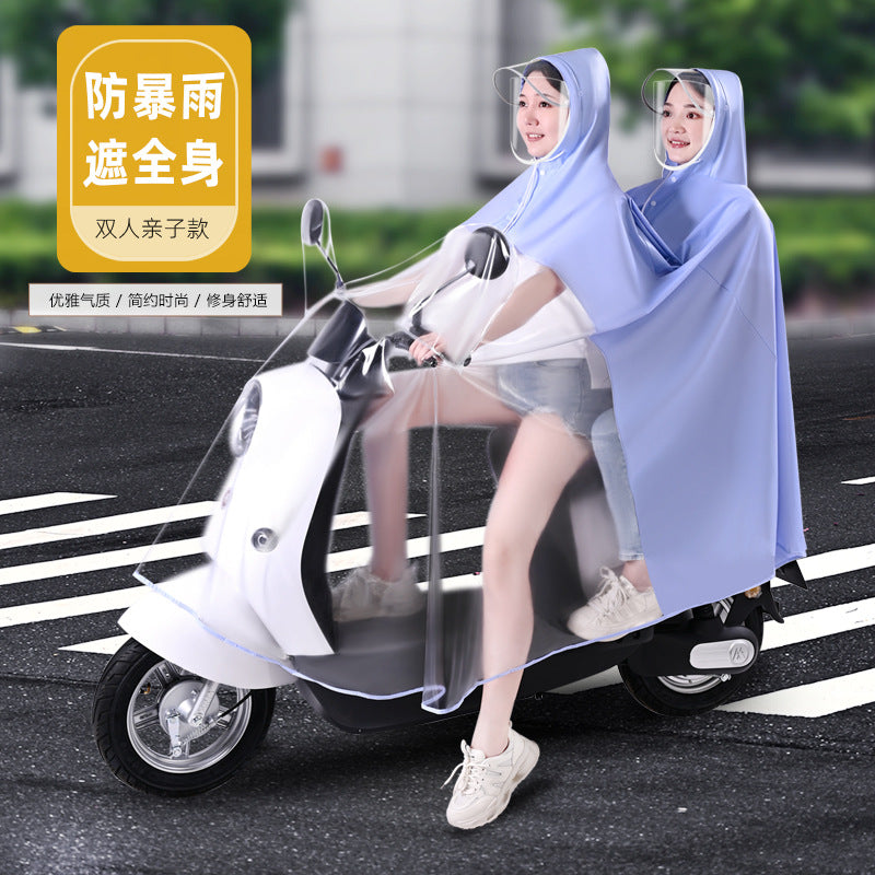 New 2026 Parent-Child EV Raincoat: Double-Hood Family Edition