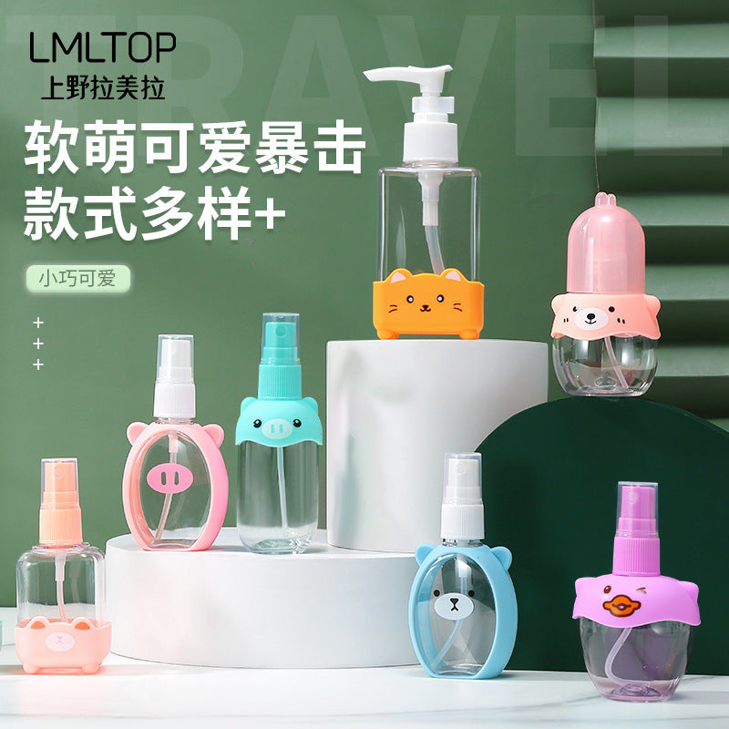 LMLTOP Cartoon Silicone Travel Bottle | Spray & Pressure