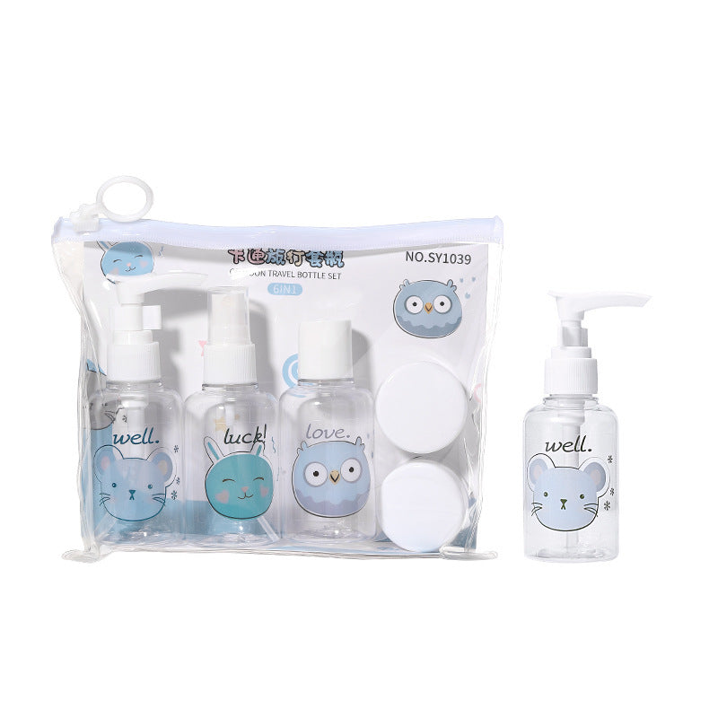 Lmltop 6-Pc Cartoon Travel Set | 75ml Spray & Lotion