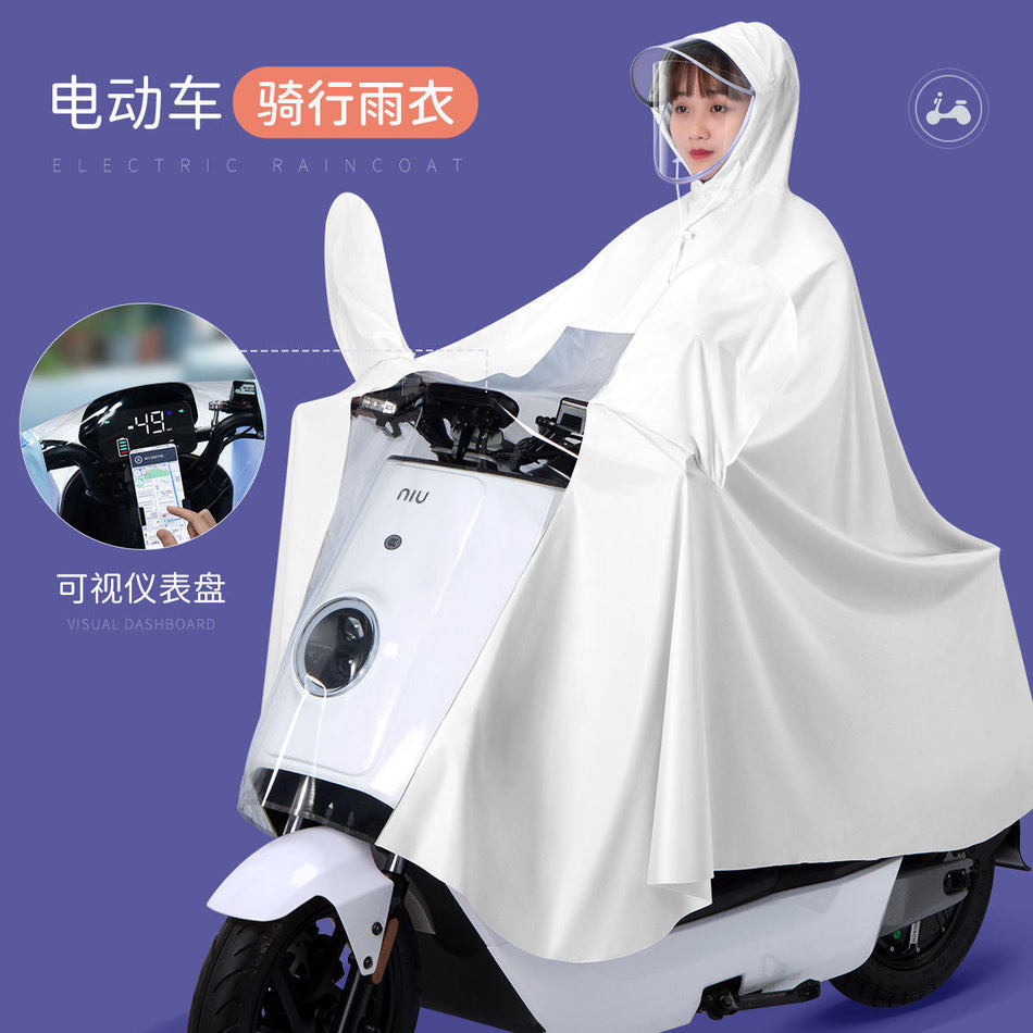 Premium PVC EV Raincoat: Transparent Dashboard Edition