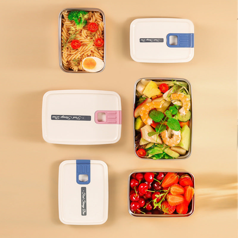 Large Capacity Stainless Steel Sealed Square Lunch Box Portable