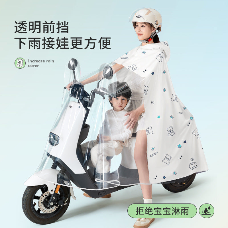 2026 Mother & Child Anti-Storm EV Poncho: Padded Riding
