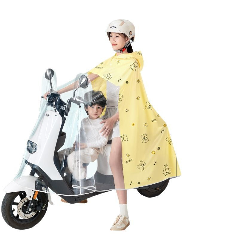 2026 Mother & Child Anti-Storm EV Poncho: Padded Riding